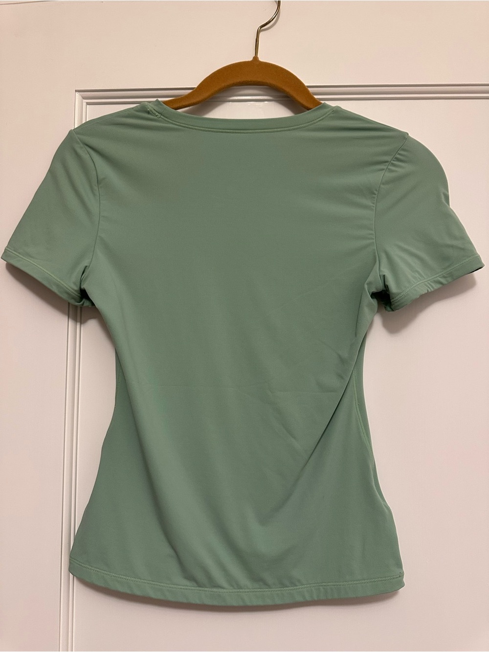 SUUKESS Women's Short Sleeve Fitted Tee in Sage Green - Picture 3 of 3